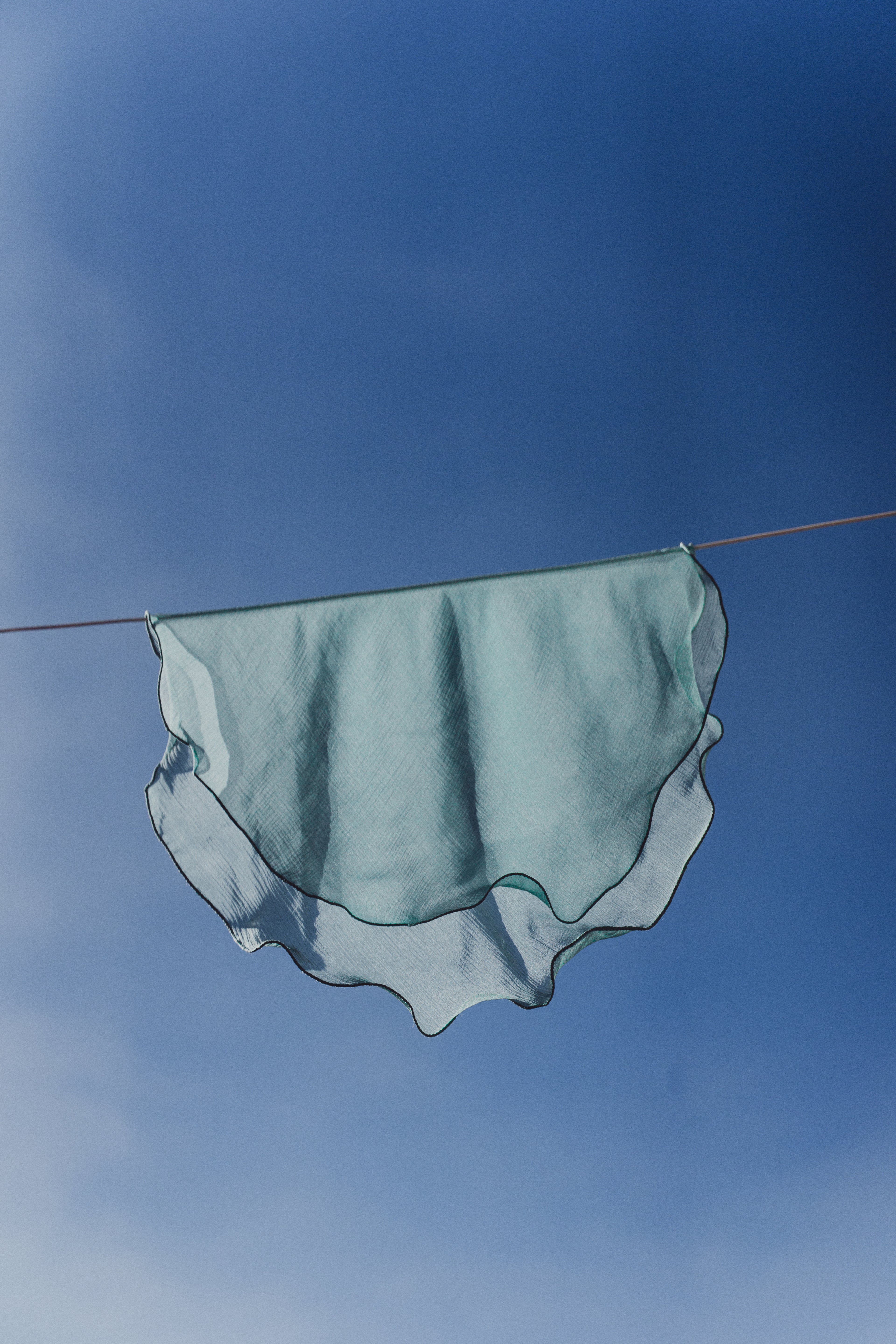 Voile mousseline bleu lagon