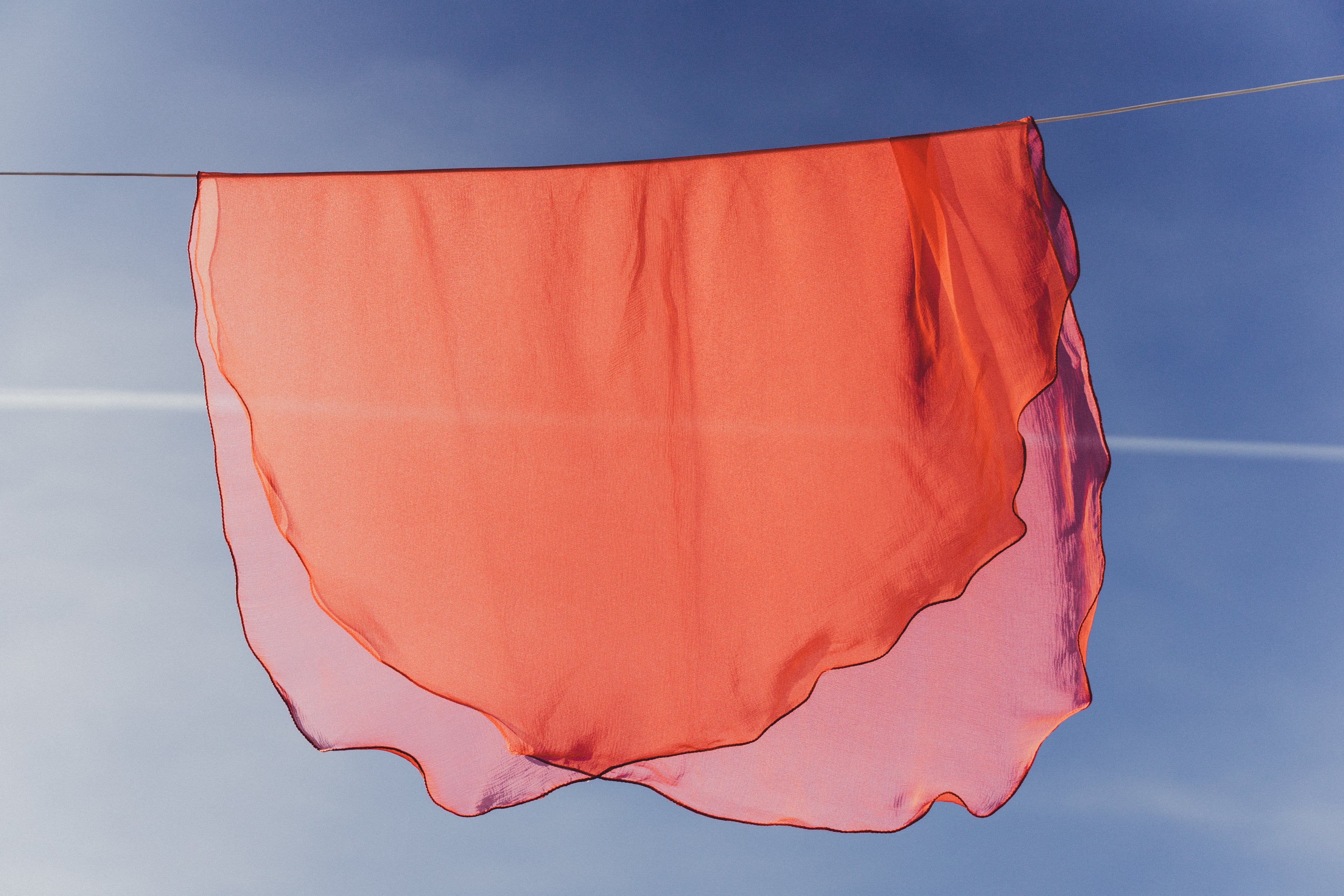 Voile mousseline orange sanguine